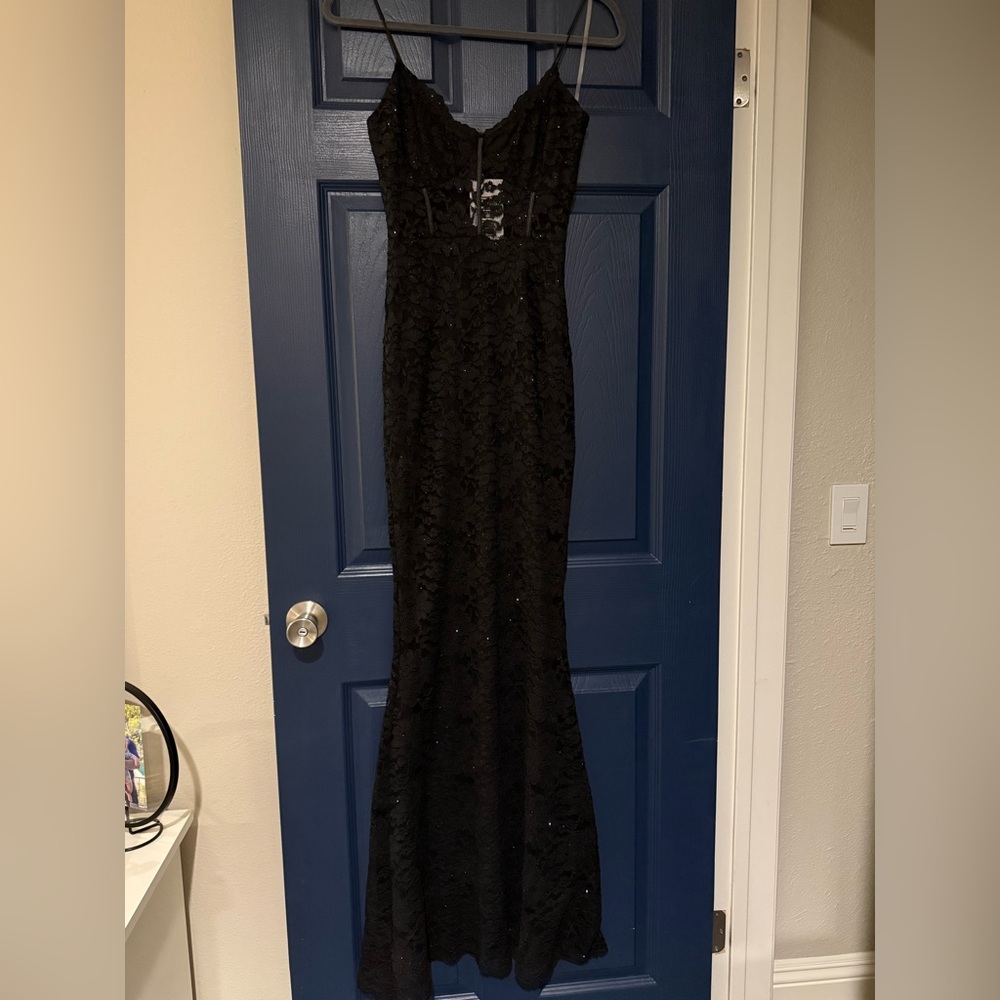 12th tribe  Black Lace Evening Gown